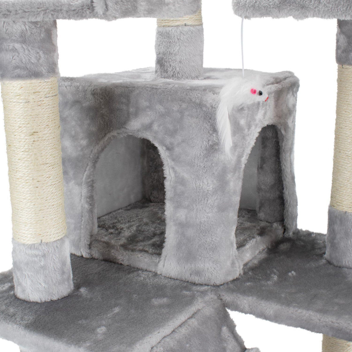AQPET FRIENDS Rascador para gatos Manhattan de sisal, 170 Cm, juego, descanso, diversión y entretenimiento