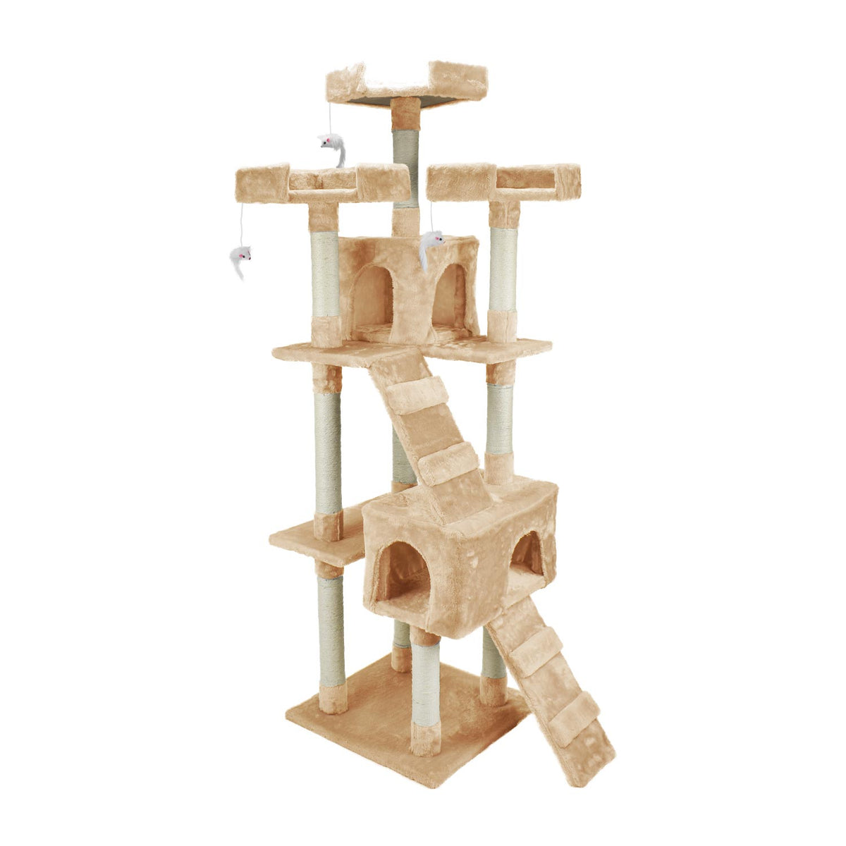 AQPET FRIENDS Rascador para gatos Manhattan de sisal, 170 Cm, juego, descanso, diversión y entretenimiento