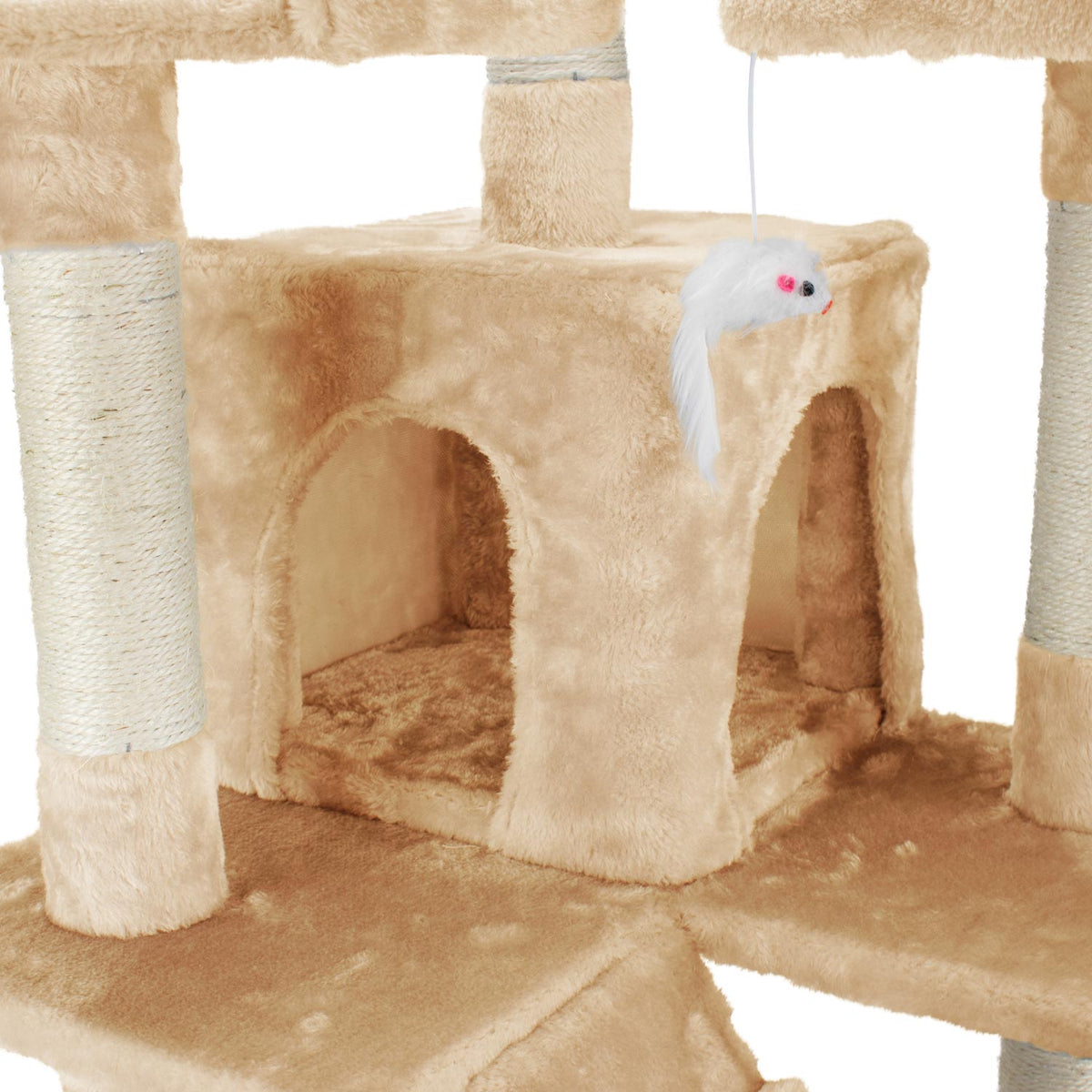 AQPET FRIENDS Rascador para gatos Manhattan de sisal, 170 Cm, juego, descanso, diversión y entretenimiento