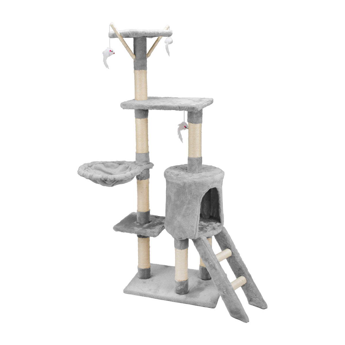 AQPET FRIENDS Rascador para gatos Paris de sisal, 138 Cm, juego, descanso, diversión y entretenimiento