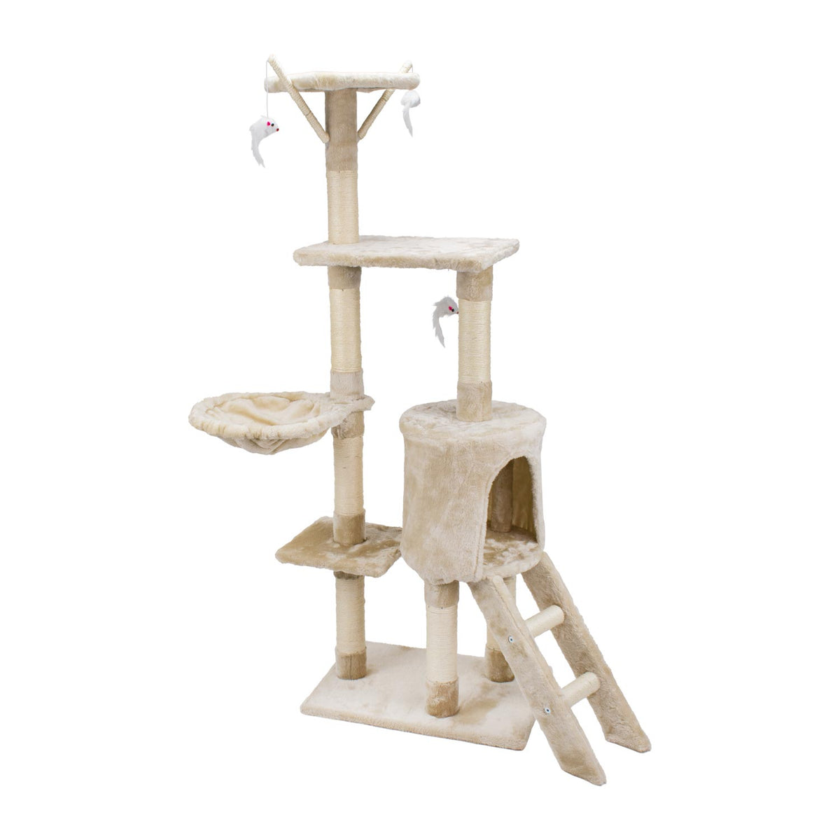 AQPET FRIENDS Rascador para gatos Paris de sisal, 138 Cm, juego, descanso, diversión y entretenimiento
