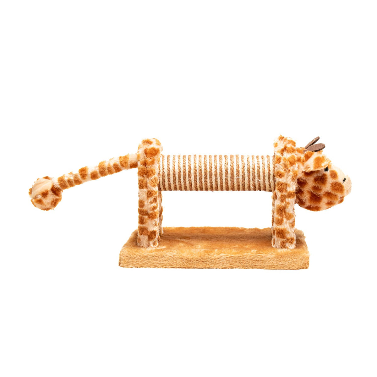 AQPET FRIENDS Rascador de sisal y peluche para la diversión de tu gato, jirafa, medidas 56x18x18 cm