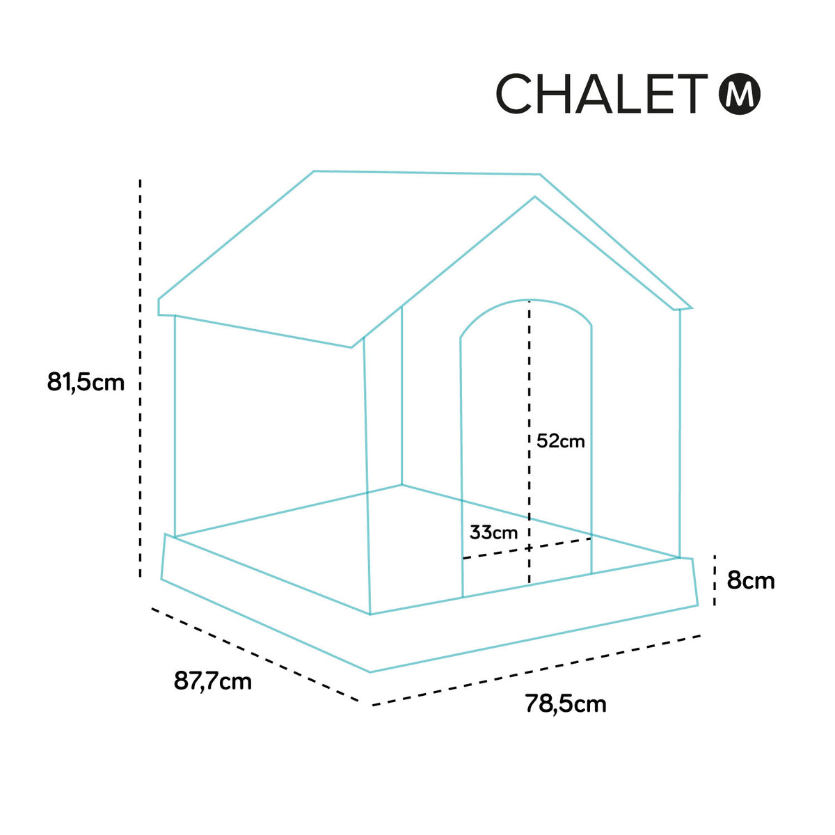 AQPET FRIENDS Chalet Caseta de plástico impermeable para perros y gatos, comodidad y descanso, para interior y exterior