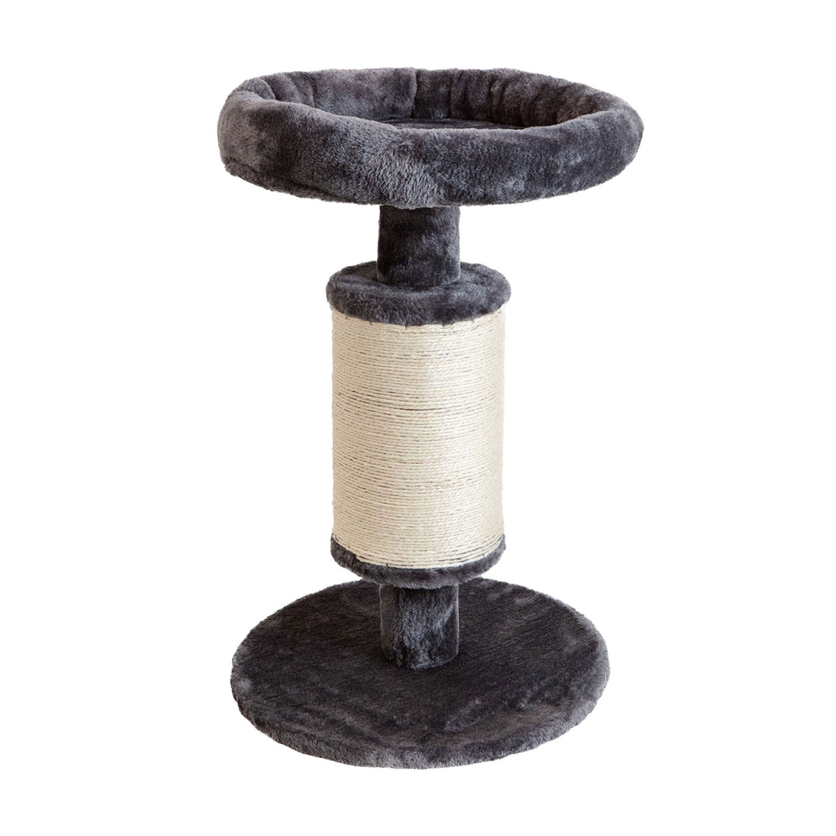 AQPET FRIENDS Rascador de sisal y tela con plataforma, de 58 cm de alto para la máxima diversión de tu gato, color gris
