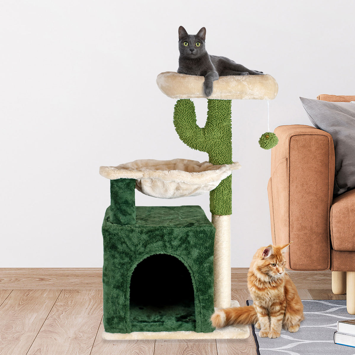 AQPET FRIENDS Rascador para gatos Mexico 40X30X75 Cm, juego, descanso, diversión y entretenimiento