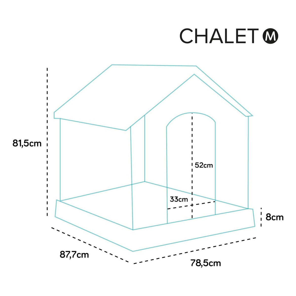 AQPET FRIENDS Chalet Caseta de plástico impermeable para perros y gatos, comodidad y descanso, para interior y exterior