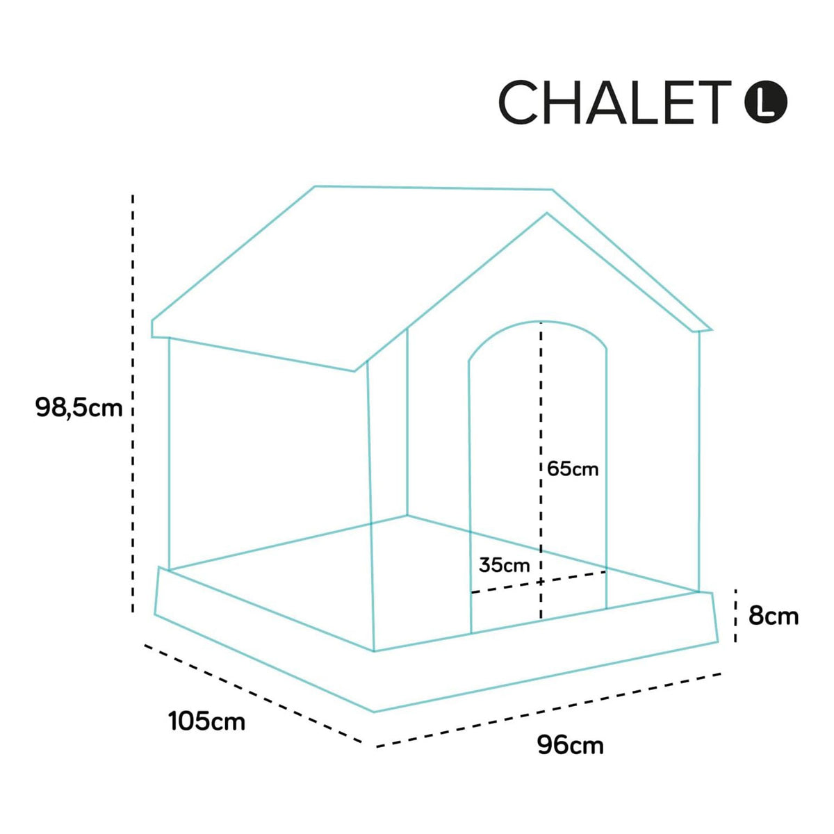 AQPET FRIENDS Chalet Caseta de plástico impermeable para perros y gatos, comodidad y descanso, para interior y exterior