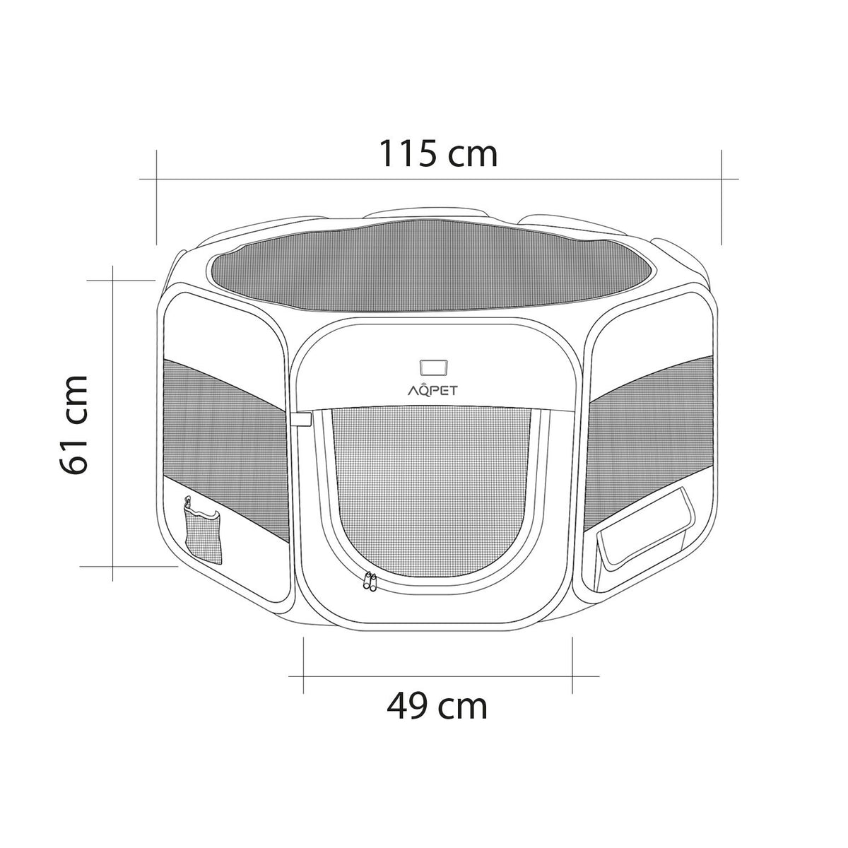 AQPET FRIENDS Box para cachorros, perros y gatos, recinto plegable de tela impermeable, 115x60 cm