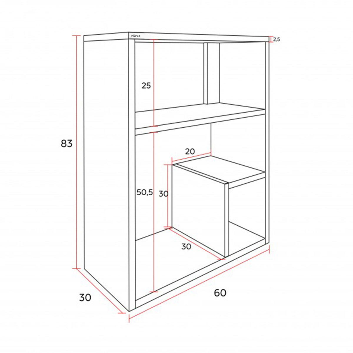 AQPET SOPORTE PARA ACUARIO CABINET DESIGN 60 COLOR BLANCO MADERA