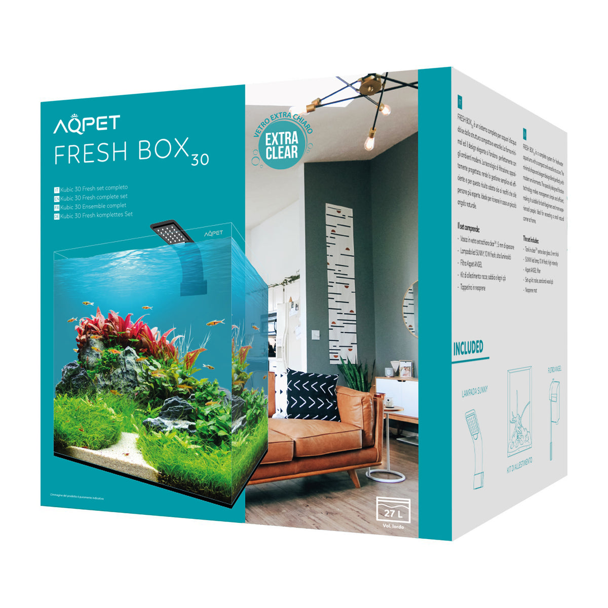 AQPET KUBIC **FRESH BOX 30** ACUARIO COMPLETO LISTO PARA USAR