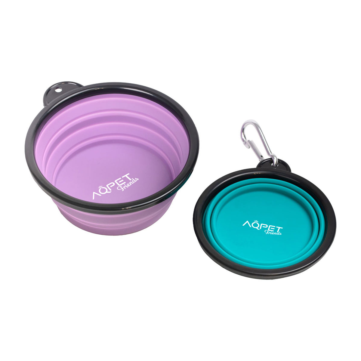 AQPET FRIENDS Gnammy Cuenco de viaje plegable para perros y gatos, para comida y agua
