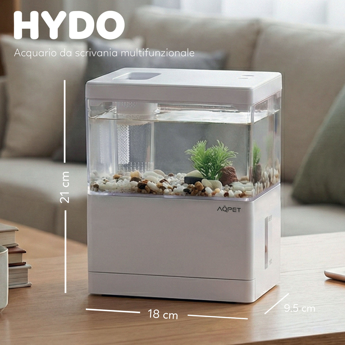 AQPET HYDO ACUARIO DE ESCRITORIO CON DOCK STATION