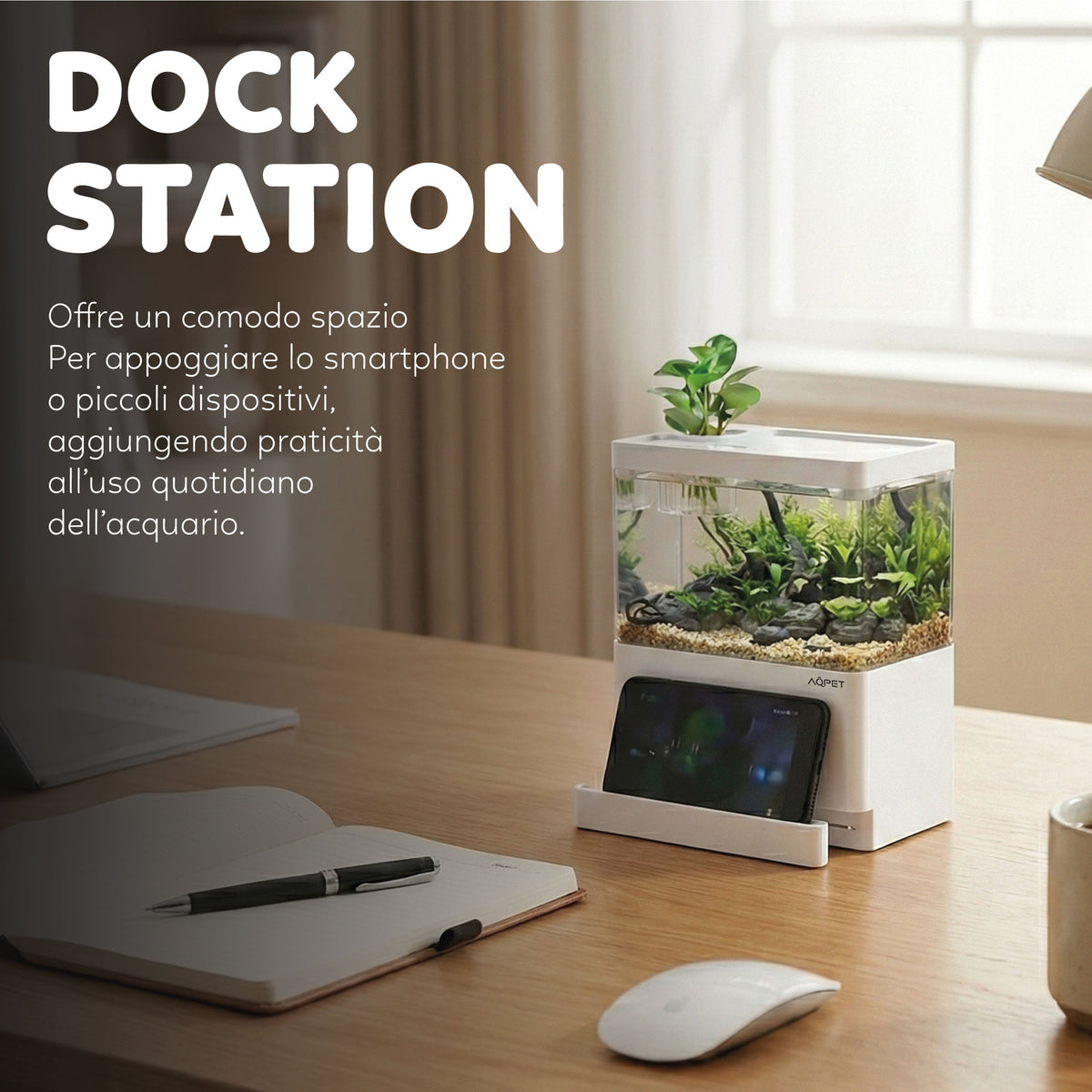 AQPET HYDO ACUARIO DE ESCRITORIO CON DOCK STATION