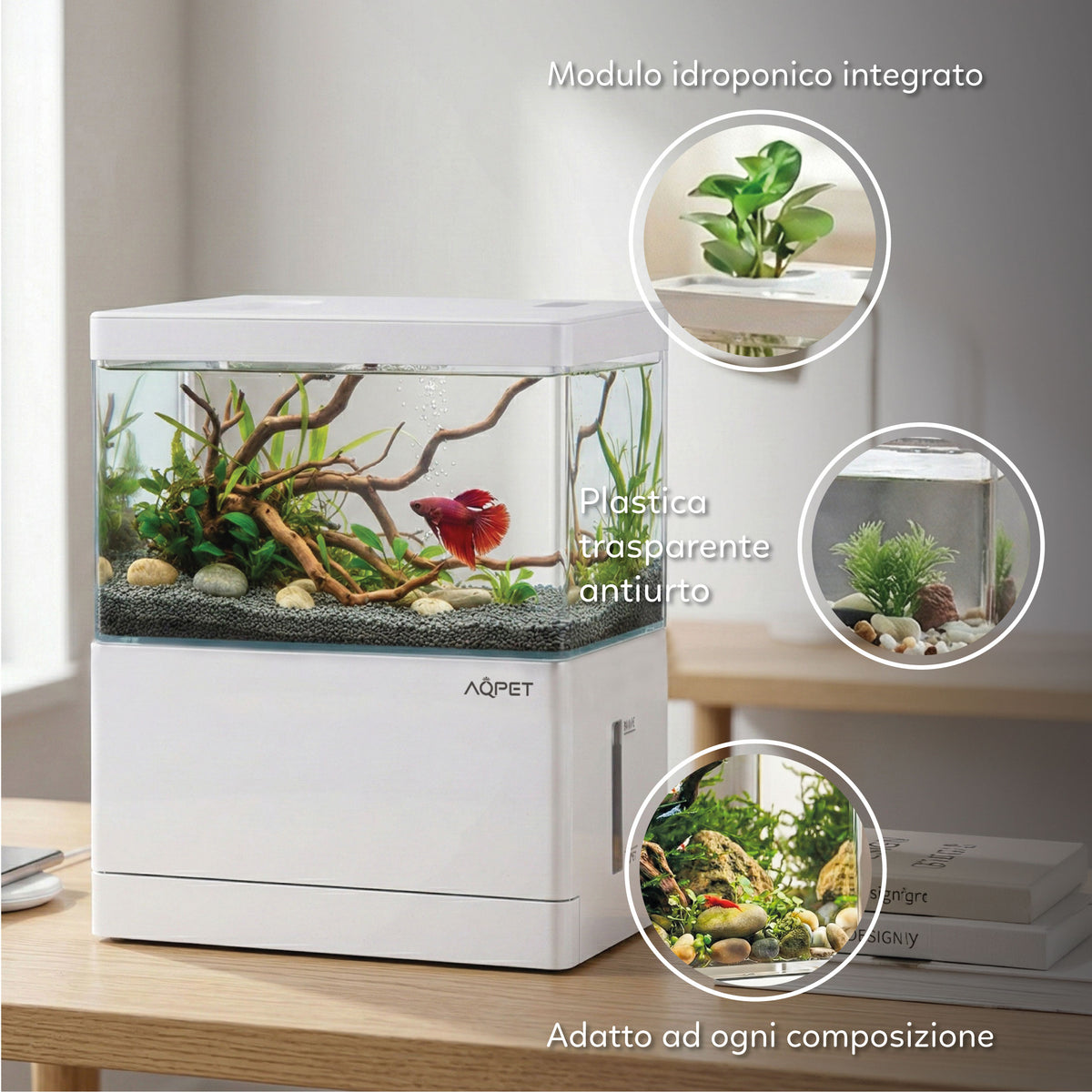 AQPET HYDO ACUARIO DE ESCRITORIO CON DOCK STATION