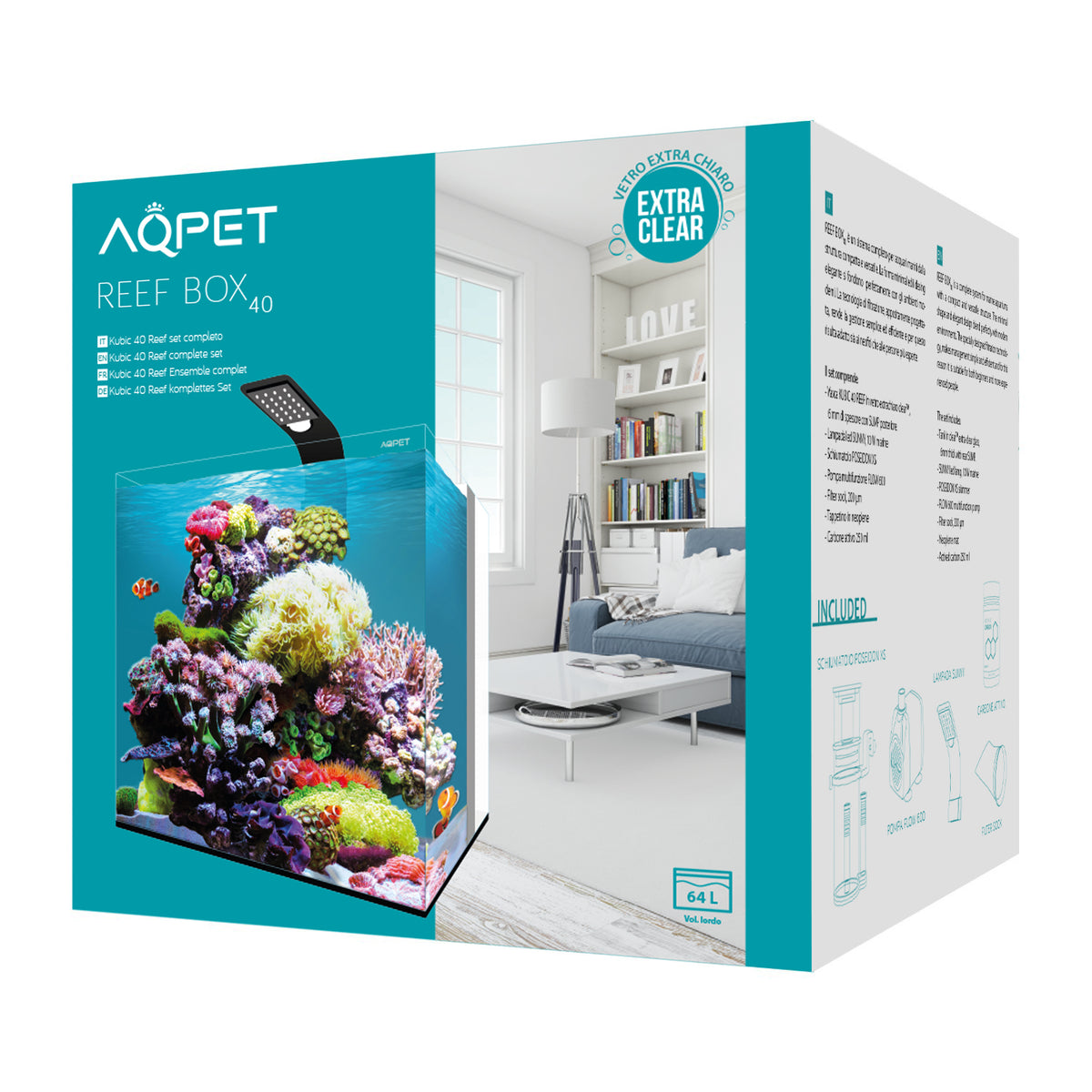 AQPET KUBIC **REEF BOX 40** ACUARIO MARINO COMPLETO