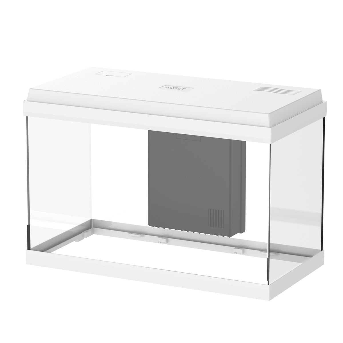 AQPET ACUARIO SIMPLY LED 60 BLANCO, COMPLETO CON LUZ, FILTRO Y CALENTADOR - 59X30X39 H CM